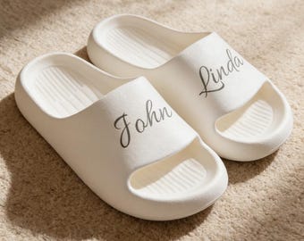 Custom Name Slippers Pool Beach Bathroom Shoes Personalized Slippers for Mother’s Day Gifts for Dad Indoor Sandal