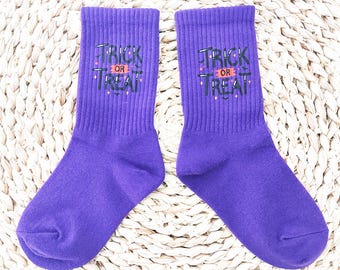 Trick or Treat Socks for Children Halloween Gifts Kids Socks