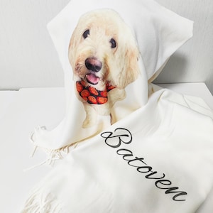 Custom Pet Photo Scarf: Personalized Dog & Cat Picture Gift
