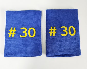 Muñequeras deportivas personalizadas: pulseras personalizadas con número de equipo (juego de 2)