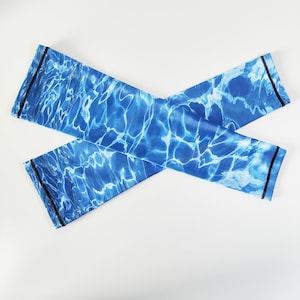 Seawater Pattern Arm Sleeves: UV Protection for Cycling & Gardening