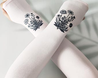 Floral Arm Sleeves: UPF 50 Sun Protection Cooling Sports Sleeves
