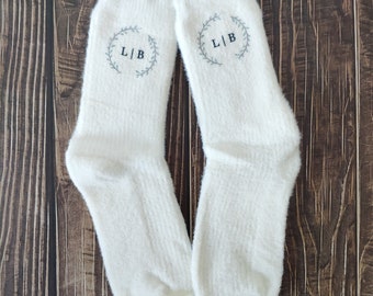 Custom Winter Socks, Personalized Initials Socks, Valentine's Day Gift