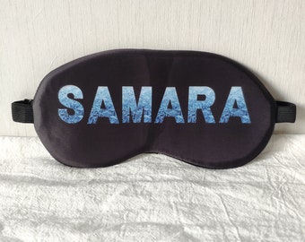 Personalized Sleep Eye Mask: Custom Name, Silk Cotton Blend