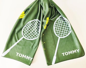 Toalla de bádminton personalizada: regalo con nombre personalizado para jugadores