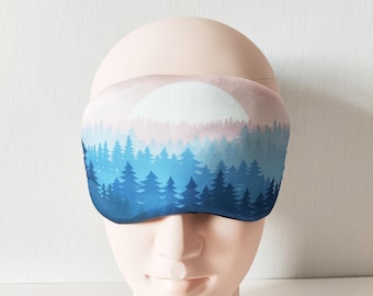 Zonsopgang natuur slaap oogmasker, verkoelende gel zijde katoenen oogmasker voor meditatie geschenken ontspanning, verstelbaar zacht reis slaapmasker