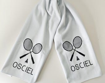 Toalla de bádminton personalizada con nombre, regalo deportivo personalizado para jugadores, entrenadores, equipos y clubes.