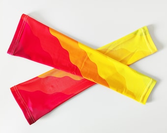 Colorful Striped Arm Sleeves: UV Protection for Cycling, Gardening