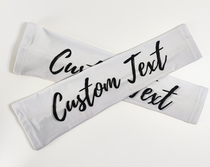 Custom Text Arm Sleeves: Personalized Cycling, Gardening, Motorcycle