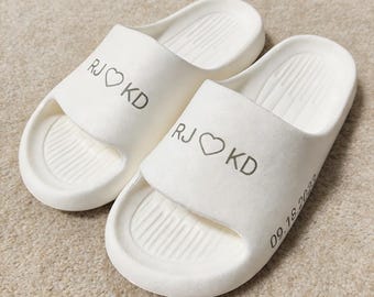 Custom Name Slippers Personalized Wedding Gifts White EVA Slides Bridesmaid, Bridal Party, Birthday, Anniversary Gift