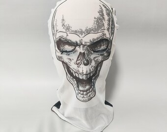 Lustige Schädel Mesh-Halloween-Maske, leichte Kostüm Haube Kopfbedeckung