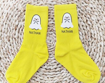 Custom Ghost Socks for Child Halloween Ghost Gifts Personalize