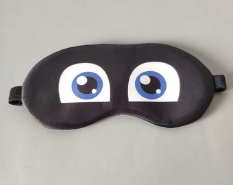 Cute Eyes Sleep Mask with Cooling Ice Bag, Adjustable Blindfold