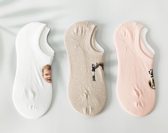 Custom Photo No Show Socks: Personalized Women's Low Cut Liners