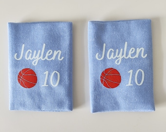 Conjunto de muñequeras deportivas personalizadas con nombre personalizado para jugadores de baloncesto, fútbol, béisbol, tenis y running.