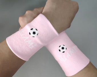 Personalized Sports Wristband Sweatband, Set of 2 Custom Soccer Wrist Sweatband, Team Gift, Soccer Fans Gift