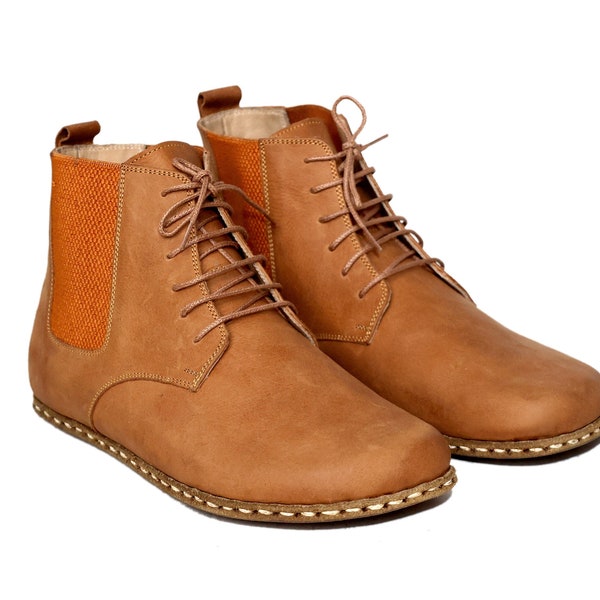 mens tan lace up boots