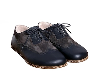 Women Barefoot BLACK OXFORD Shoes, Handmade, Wide Toe Box, Leather Shoes, Women Makosen, Turkish shoes, All leather, Zero Drop, Wide Toe Box