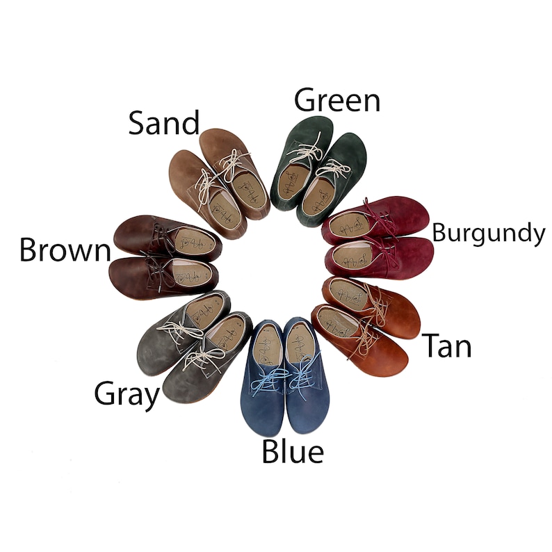 MEN Zero Drop Oxford Barefoot TAN CRAZY Leather Handmade Shoes, Comfortable, Slip-On 5mm Rubber Outsole, Colorful image 6