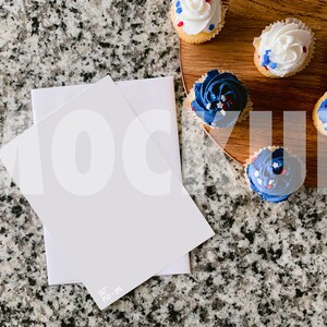 5x7 Stationary Mockup, Red White and Blue Mockup, Birthday Invite Mock Up, 5x7 ratio mock, Fourth of July mockup