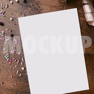 5x7 Birthday Invitation Mockup, Vertical Mockup, Invite Mock Up, 5x7 ratio mock, Digital Paper Mockup