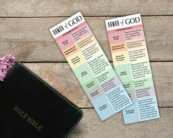 Armor of God Ephesians 6:10 bookmark, Full armor of God, Ephesians 6 10 bookmark, Ephesians 6 10, Bible bookmark for women