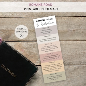 Romans Road Bookmark, Romans Road To Salvation Bookmark, Romans Road Printable, Gospel Tract Printable, Salvation Book Markers