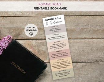 Marcador del Camino Romano, Marcador del Camino Romano a la Salvación, Marcador imprimible del Camino Romano, Folleto evangélico imprimible, Marcadores de libros de salvación