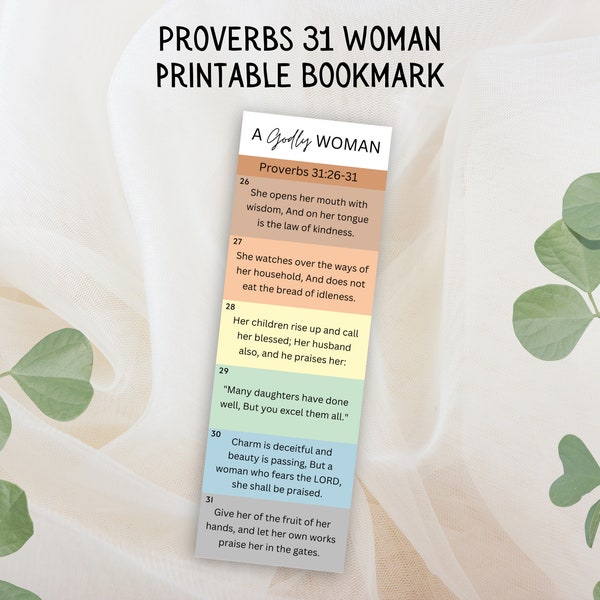 Mothers Day Printable Bookmark, Proverbs 31 Woman's Day, Godly Wife Proverbs 31, Christian bookmark PNG, Proverbs 31 Woman Bible Study,