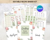 Christmas Recipe Book Template, Family Recipe Book Template, Printable Recipe Binder Kit, Editable Recipe Book Template, Recipe Binder Pages
