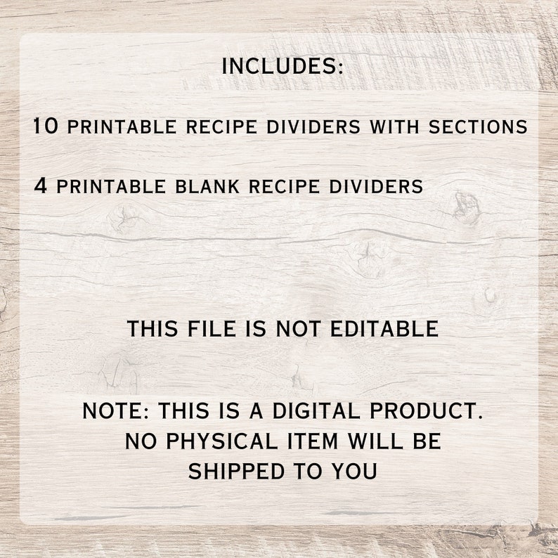 Recipe Box Dividers 4x6, Card Divider Tabs, Recipe Box Labels