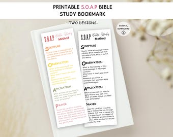 SOAP Bible Study Method, SOAP Bible Study Printable, Bible Study SOAP Method, Christian Bookmark Printable, Bible Study Goodies