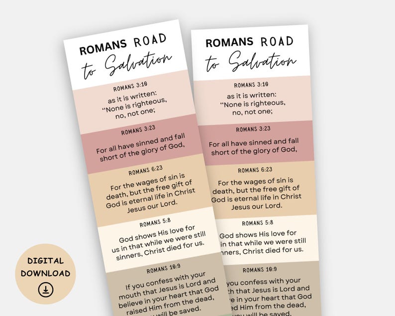 Romans Road to Salvation Bookmark, Romans Road Bookmark, Romans Road ...