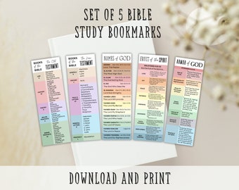 Bible Study Bookmark Set, Bible study tools, Printable Bible bookmark, Bible Study Guide, Books of the Bible Bookmark, Armor of God Bookmark