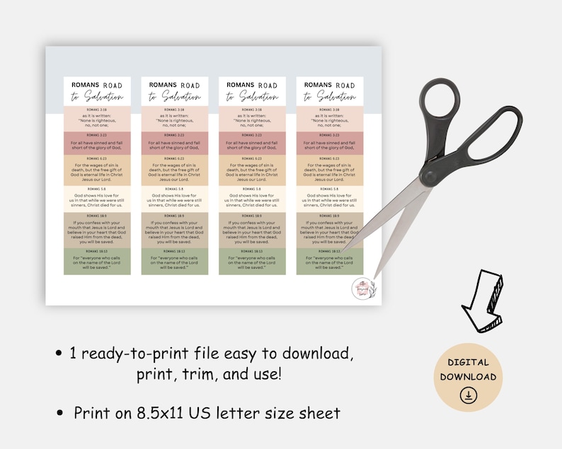 Romans Road to Salvation Bookmark, Romans Road Bookmark, Romans Road ...