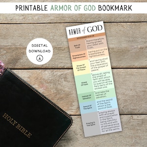 Armor of God Ephesians 6:10 bookmark, Full armor of God, Ephesians 6 10 bookmark, Ephesians 6 10, Bible bookmark printable Armor of God,