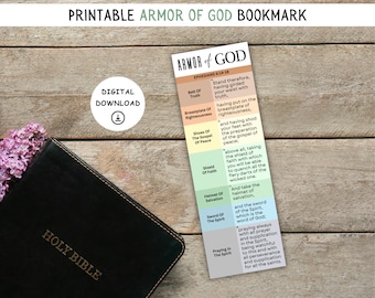 Armor of God Ephesians 6:10 bookmark, Full armor of God, Ephesians 6 10 bookmark, Ephesians 6 10, Bible bookmark printable Armor of God,