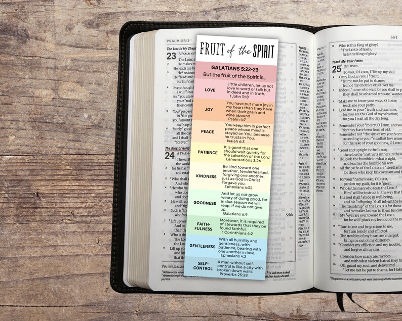 Fruit of the Spirit Bookmarks, Fruit of the Spirit Printable, Galatians ...