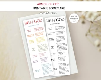 Armor of God Bookmarks, Ephesians 6 10 bookmark, Full armor of God Printable, Ephesians 6: 10 bookmark, Ephesians 6 10 Digital Download