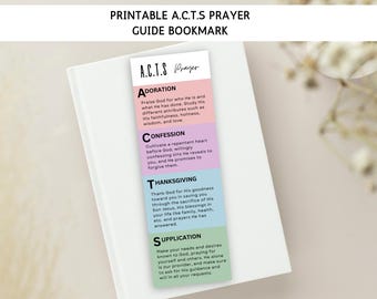 Acts Prayer Model, Prayer Bookmark Printable, Acts Bible Study, Christian Prayer Bookmark, Bible Study Bookmark, Christian Bookmark Print