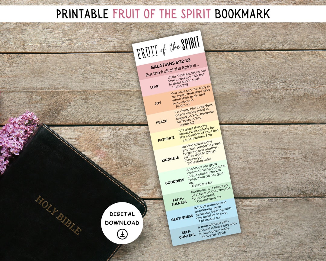 Fruit of the Spirit Bookmarks, Fruit of the Spirit Printable, Galatians ...