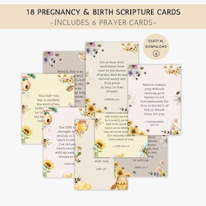 Tarjetas cristianas de embarazo y nacimiento, tarjetas cristianas de nacimiento imprimibles, regalos con versículos de abejas, regalos para futuras mamás embarazadas