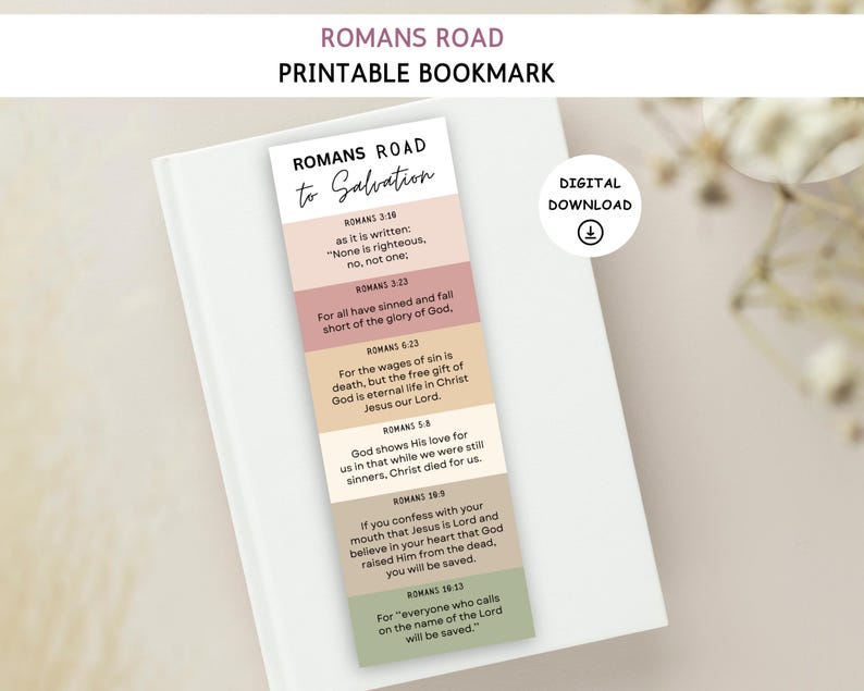 Romans Road to Salvation Bookmark, Romans Road Bookmark, Romans Road ...