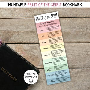 Fruit of the Spirit bookmarks, Fruit of the Spirit printable, Galatians 5 22 23, Bookmarks bible verses, Scripture bookmarks printable