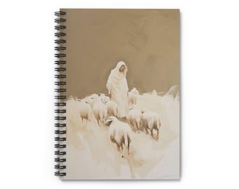 Jesus Leads the 99 Spiral Notebook, Christian Gift