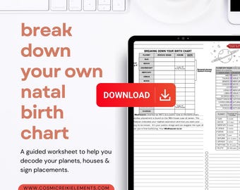 Astrology Birth Chart Fill Sheet: Natal Chart Tracker (Digital Download)