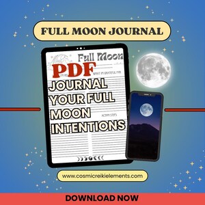 Foglio rituale della luna piena - PDF stampabile, download digitale, diario della manifestazione