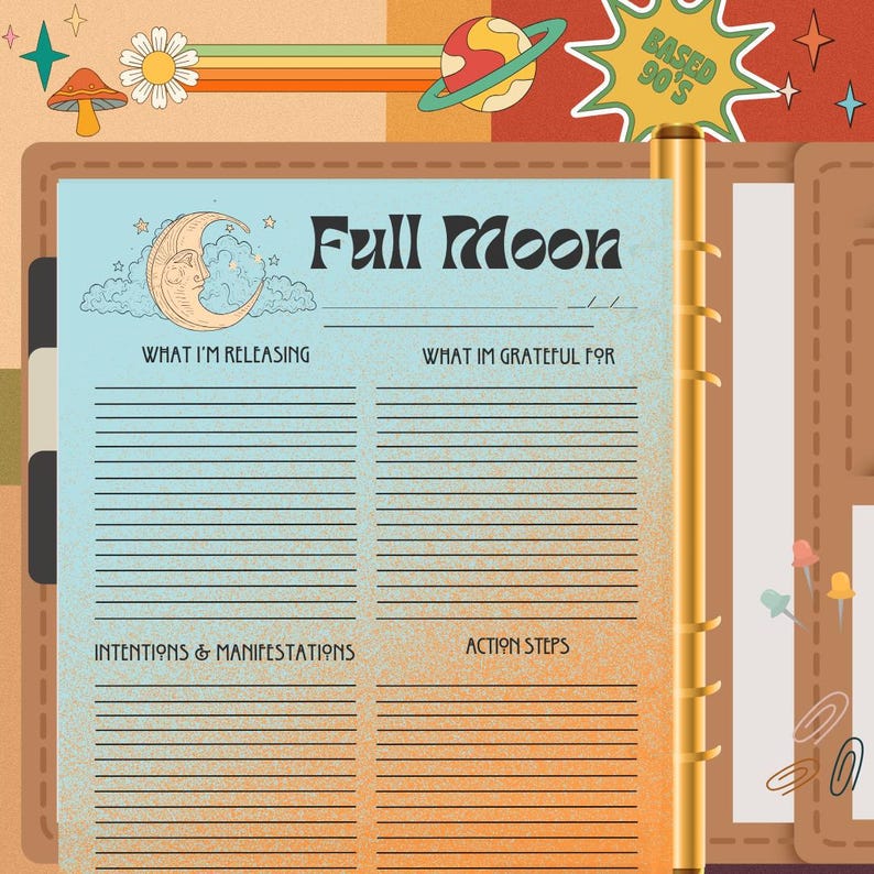 Full Moon Ritual Sheet - Printable PDF, Digital Download, Manifestation ...