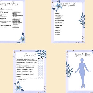 Bridal Shower Games Set of 4 I Bridal Games I Digital Download Classy Bridal Shower Games