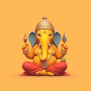 Lord Ganesh Digital Poster - Ganapati Ganesha - Elephant God Hindu - Minimalistic - Digital Download